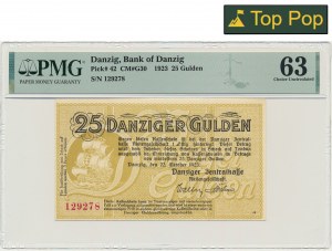 Danzig, 25 Gulden 1923 - PMG 63 - EXTREMELY RARE