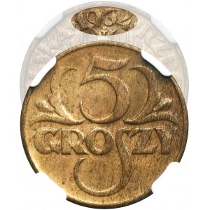 5 groszy 1934 - NGC MS62 BN - BARDZO RZADKIE