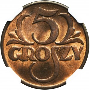 5 pennies 1937 - NGC MS65 RB