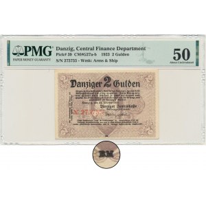 Danzig, 2 Gulden 1923 October - BM initials - PMG 50
