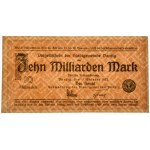 Danzig, 10 Milliarden Mark 1923 - watermark squares - PMG 64 EPQ