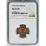 5 pennies 1939 - NGC MS65 RD