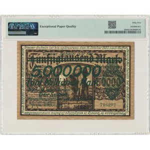 Danzig, 5 Millionen Mark 1923 - green overprint - PMG 55 EPQ