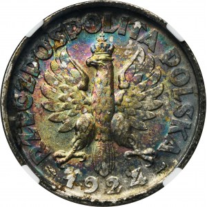 Kobieta i kłosy, 2 złote Paryż 1924 - NGC MS61