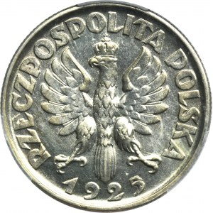 Kobieta i kłosy, 2 złote Filadelfia 1925 - PCGS MS62 - bez kropki po dacie