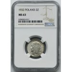 Głowa Kobiety, 2 złote 1932 - NGC MS63