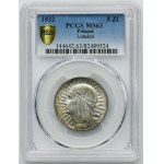 Głowa Kobiety, 5 złotych Londyn 1932 - PCGS MS63 - GŁĘBOKO WYBITA