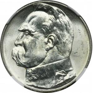 Piłsudski, 5 złotych 1936 - NGC MS64