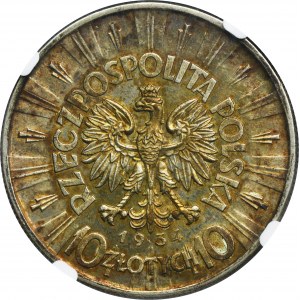 Piłsudski, 10 zlotých 1934 - NGC MS62 - vzácné