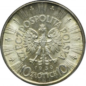 Piłsudski, 10 złotych 1936 - PCGS MS64