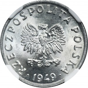 5 pennies 1949 Aluminum - NGC MS66