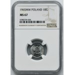 10 haléřů 1965 - NGC MS67