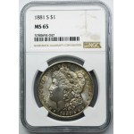 USA, 1 dolar San Francisco 1881 S - Morgan - NGC MS65