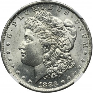 USA, 1 dolar New Orleans 1883 O - Morgan - NGC MS63