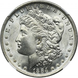 USA, 1 dolar New Orleans 1884 O - Morgan - NGC MS64
