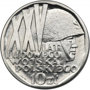 PRÓBA NIKIEL, 10 złotych 1968 XXV Lat Ludowego Wojska Polskiego