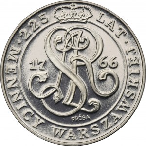 NIKIEL SAMPLE, 20,000 gold 1991 225 Years of the Warsaw Mint