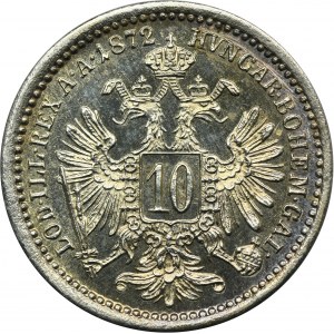 Rakúsko, František Jozef I., 10 Krajcars Viedeň 1872
