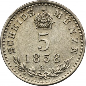 Austria, Franz Joseph I, 5 Kreuzer Wien 1858 A