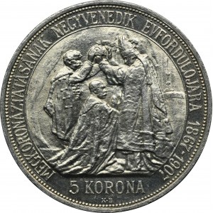 Maďarsko, František Josef I., 5 korun Kremnica 1907 KB