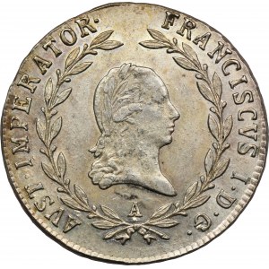 Rakousko, František II., 20 krajcarů Vídeň 1821 A