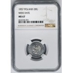 20 pennies 1957 - broad date - NGC MS67 - THE MOST HAPPY
