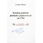 Cz.Miłczak - WYDANIE AUTORSKIE No.005 - Katalog polskich pieniędzy papierowych od 1794 - wydanie z uzupełnieniem