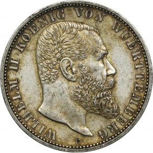 Nemecko, Württemberg, Wilhelm II, 5 Mark Stuttgart 1895 F