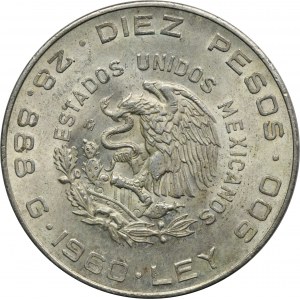 Mexiko, 10 peso Mexiko 1960 - 150. výročie vojny za nezávislosť