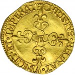 Henry III of France, Ecu d'or au soleil Tours 1581 E - VERY RARE, date above the crown