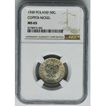 50 groszy 1949 Miedzionikiel - NGC MS65