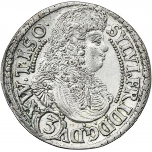 Silesia, Duchy of Oels, Silvius II Friedrich, 3 Kreuzer Oels 1676 SP - UNLISTED