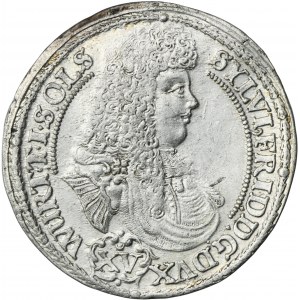 Silesia, Duchy of Oels, Silvius II Friedrich, 15 Kreuzer Oels 1675 SP