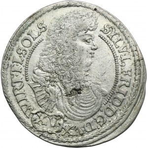 Silesia, Duchy of Oels, Silvius II Friedrich, 15 Kreuzer Oels 1675 SP