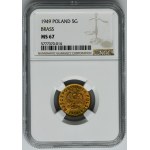 5 pennies 1949 Brass - NGC MS67 - BEAUTIFUL