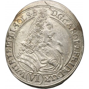 Silesia, Duchy of Oels, Karl Friedrich, 6 Kreuzer Oels 1715 CVL