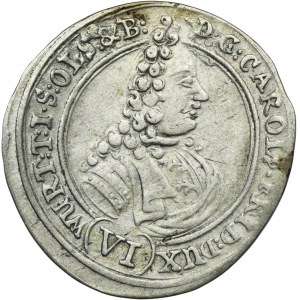 Sliezsko, vojvodstvo Oleśnica, Karol Fryderyk Oleśnicki, 6 Krajcarów Oleśnica 1715 CVL