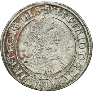 Slezsko, knížectví Olešnické, Sylvius Frederick, 6 Krajcars Olesnica 1674 SP - NIENOTATED