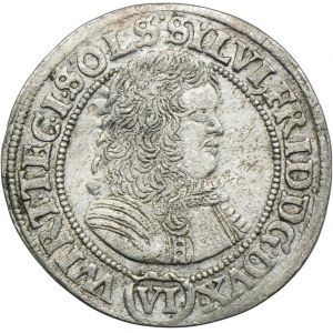 Slezsko, knížectví Olešnické, Sylvius Frederick, 6 Krajcars Olesnica 1674 SP - NIENOTATED