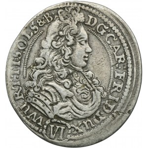 Slezsko, knížectví Oleśnica, Karol Fryderyk Oleśnicki, 6 Krajcarów Oleśnica 1713 CVL