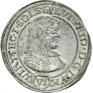 Slezsko, knížectví Olešnické, Sylvius Frederick, 6 Krajcarů Olešnice 1674 SP