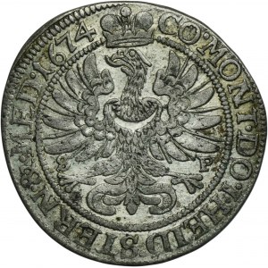 Silesia, Duchy of Oels, Sylvius II Friedrich, 6 Kreuzer Oels 1674 SP