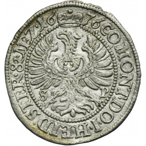 Silesia, Duchy of Oels, Silvius II Friedrich, 3 Kreuzer Oels 1676 SP