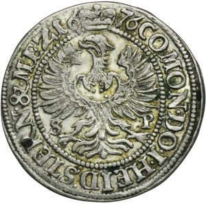 Silesia, Duchy of Oels, Silvius II Friedrich, 3 Kreuzer Oels 1676 SP - UNLISTED, WIRT