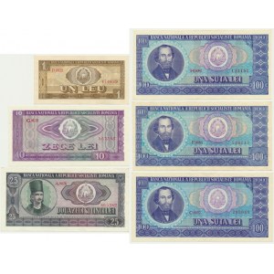 Romania, set 1-100 Lei 1966 (6 pcs.)