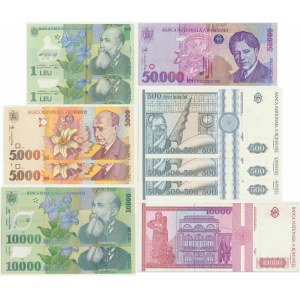 Rumunsko, sada 1-50 000 lei 1992-2005 (11 kusů).