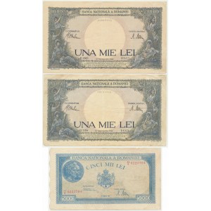 Romania, set 1.000-5.000 Lei 1941-45 (3 pcs.)