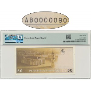 Lithuania, 50 Litu 1991 AB 0000090 - PMG 67 EPQ - low serial number