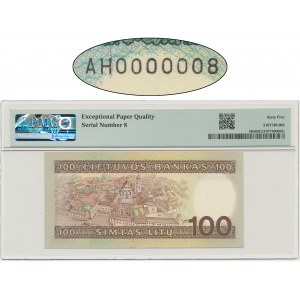 Lithuania, 100 Litu 1991 - AH 0000008 - PMG 65 EPQ - low serial number