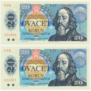 Czechoslovakia, 20 Korun 1988 - next numbers (2 pcs.)